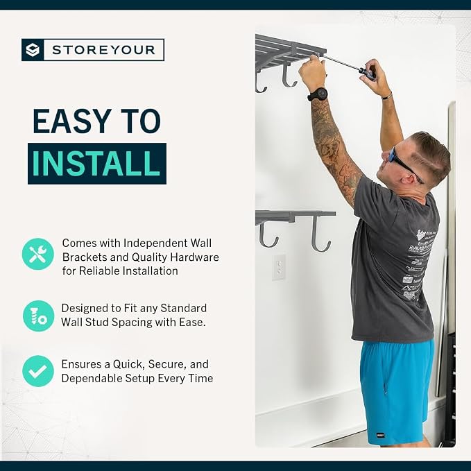 StoreYourBoard Heavy Duty Garage Shelf Wall Mount 1ft x 4ft – Wall-Mounted - Image 3