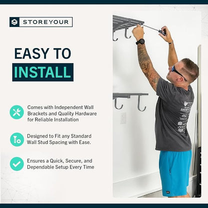 StoreYourBoard Heavy Duty Garage Shelf Wall Mount 1ft x 4ft – Wall-Mounted - Image 3