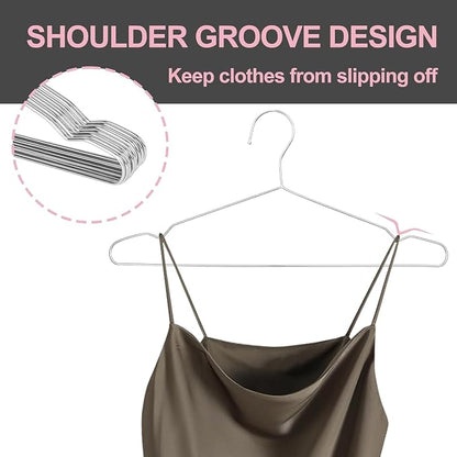Metal Hangers Heavy Duty 18 Inch Clothes Hangers, Space Saving and Non-Slip - Image 5