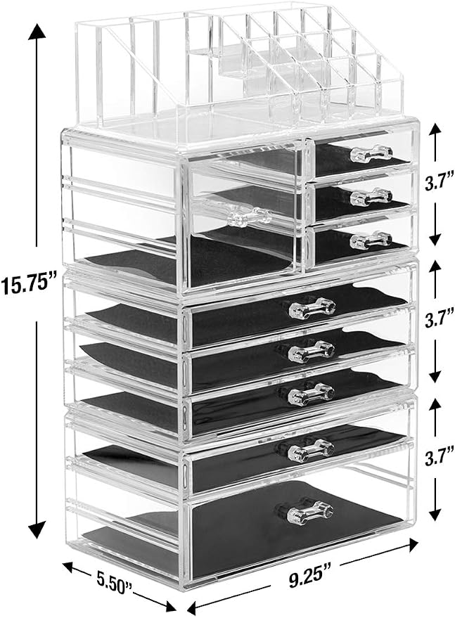 Sorbus Large Clear Makeup Organizer - Image 3