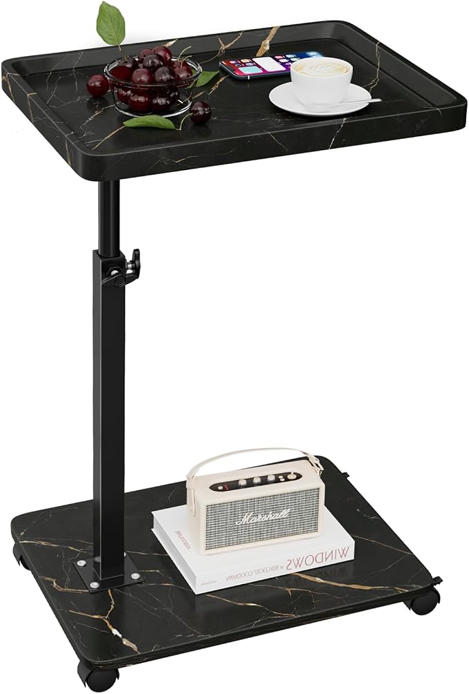 C Table End Table Adjustable Height, 360°Swivel TV Tray Table by Unknown