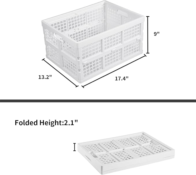 3-Pack Plastic Collapsible Storage Crates-30L, Foldable Plastic Crates - Image 3
