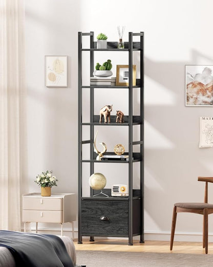 Furologee 6 Tier Bookshelf, Tall Shelf - Image 2