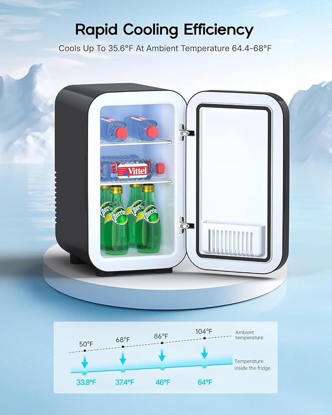 Mini Fridge, 6 Liter / 8 Can Small Fridge - Image 4
