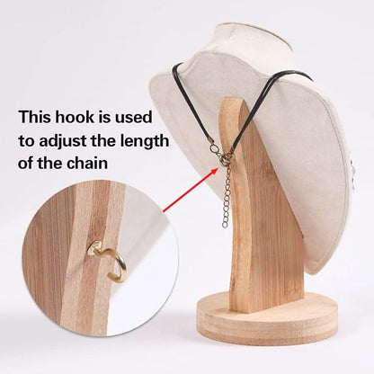 Coward Bamboo Necklace Display Chain Bust Stand Holder - Image 3