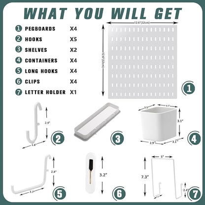 Pegboard Combination Kit, 25.2" x 25.2" Wall Mounted Storage Set - Image 4