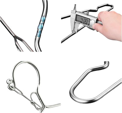 16.5” Wire Hanger 4mm Lockable Hangers 20Pack Stainless Steel Slim Thin Heavy - Image 4