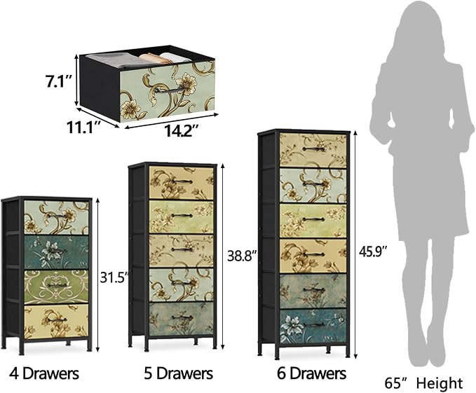 Furnulem Tall 6 Drawers Dresser - Image 10