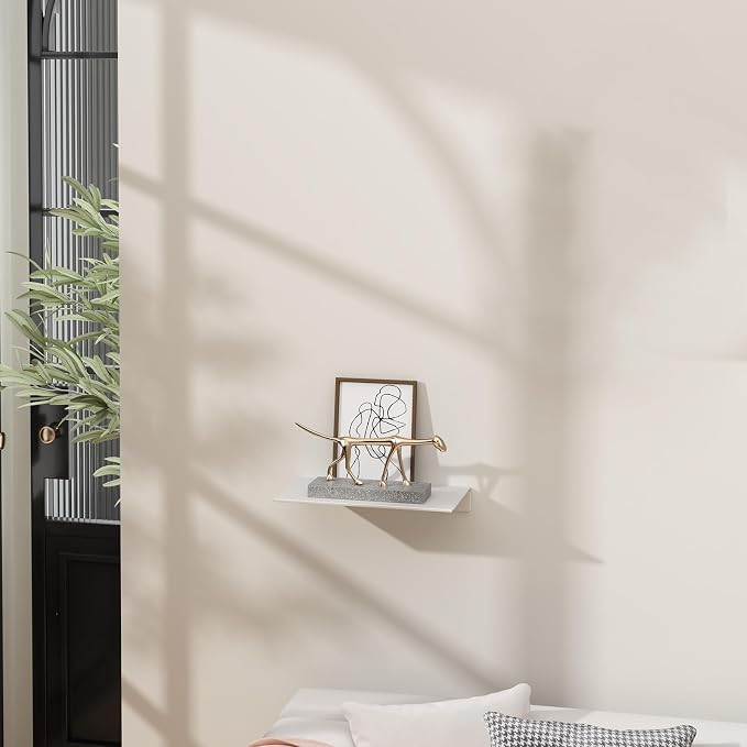 Danpoo 8 inch White Small Floating Shelf - Image 2