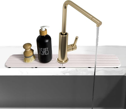 23.6inch x 4inch Kitchen Sink Faucet Mat, Water Absorbing Stone Faucet Splash - Image 4