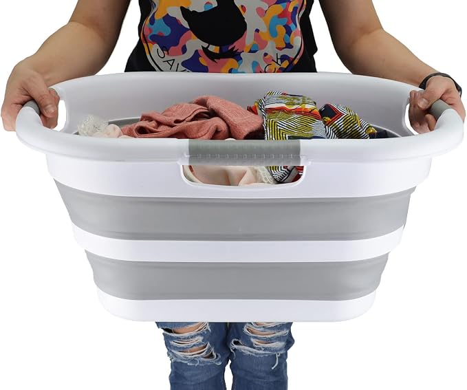SAMMART 30L Collapsible Plastic Laundry Basket - Image 6