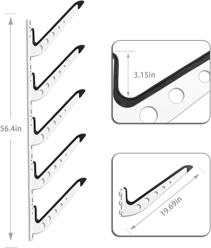 Snowboard Wall Mount, Adjustable 5/6 Board Surfboard Rack, Surfboard Wall - Image 2