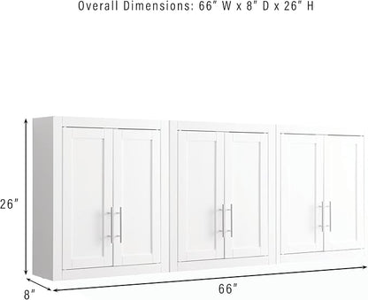 Crosley Furniture Savannah 3-Piece Wall Storage Cabinet, Cabinets - Image 3