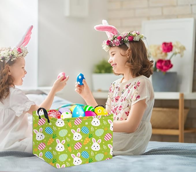 Rectangular Easter Bunny Storage Basket - Image 3