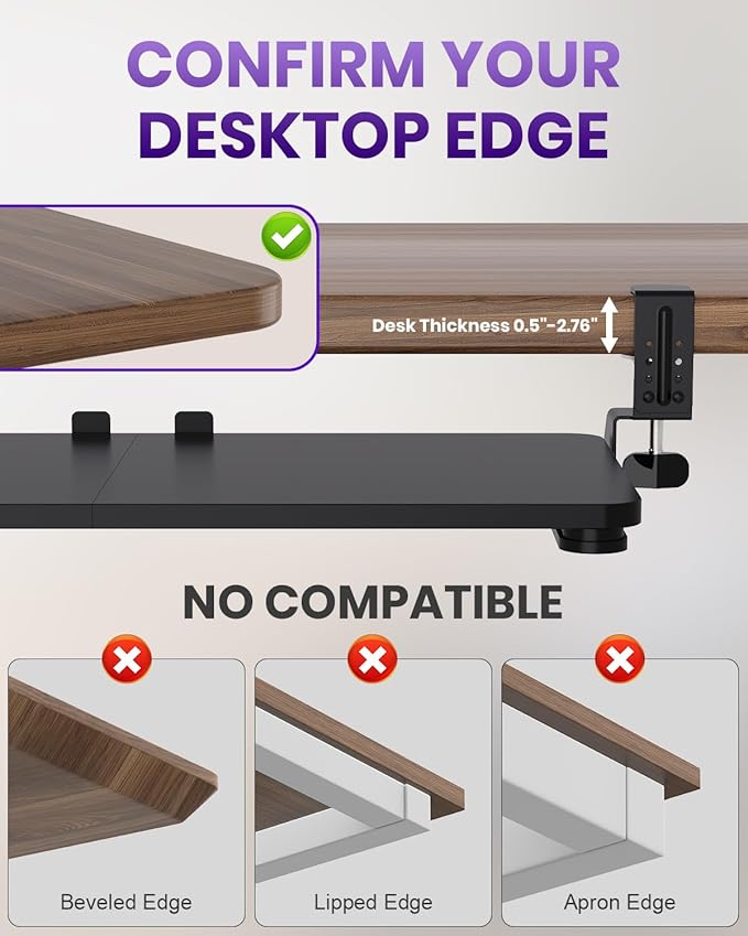 Ergonomic Keyboard Tray Under Desk, Pull Out - Image 8