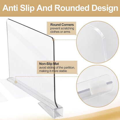 Acrylic Shelf Dividers for Closet Organization, Closet Shelf Organizer Closet - Image 2