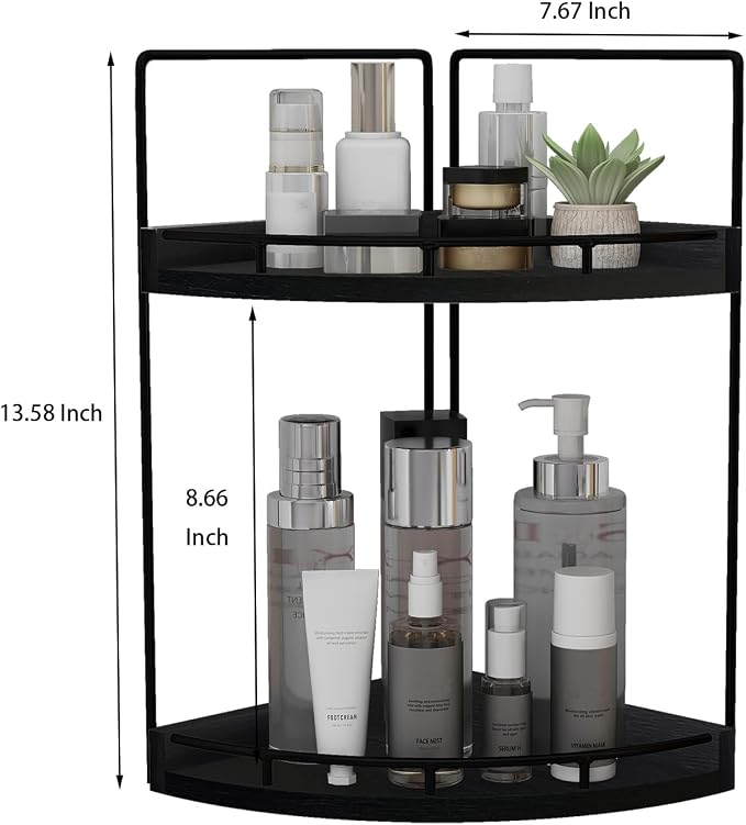 Dorhors 2-Tier Bathroom Counter Organizer, Vanity Counter Corner Shelf - Image 3