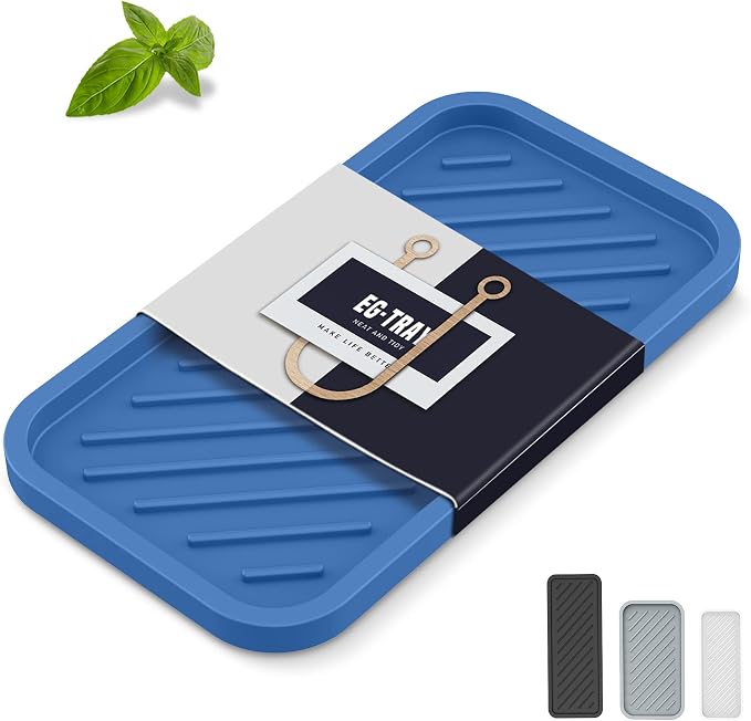 EG-SIPRO Silicone Sponge Holder, Large 10" Kitchen Sink Organizer Tray by EG-SIPRO