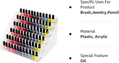 6 Tiers Acrylic Essential Oil Display Rack Nail Polish Organizer Plastic - Image 7