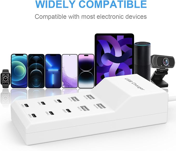 USB Charging Station for Multiple Devices USB Wall Charger Power Hub Strip - Image 6