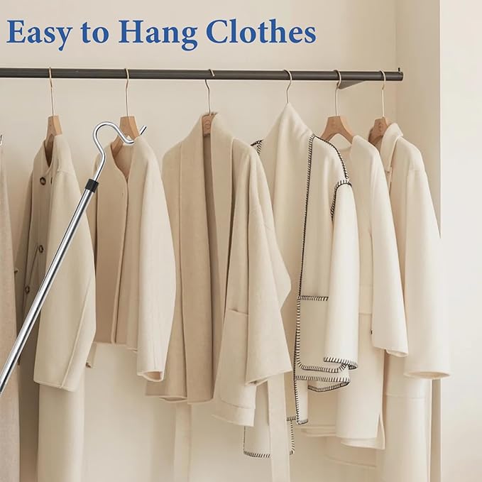 Clothes Hook Pole, Clothes Hanger Reaching Hook - Image 5