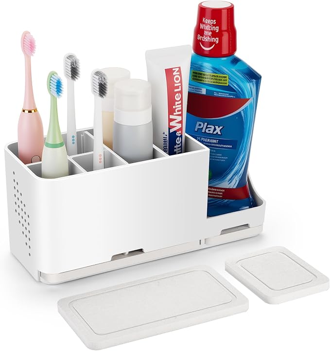 Toothbrush Holder for Bathroom Organizer by YONGAIJIA