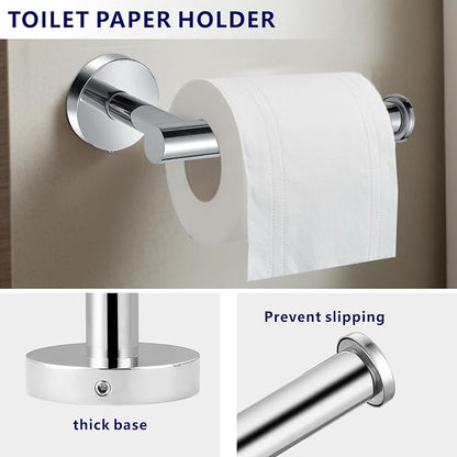 Bathroom Hardware Set Includes Towel Ring, Toilet Paper Holder and 2 Towel Hooks - Image 4