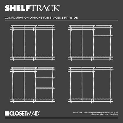 ClosetMaid ShelfTrack Wire Closet Organizer System, Adjustable from 5 to 8 Ft. - Image 6
