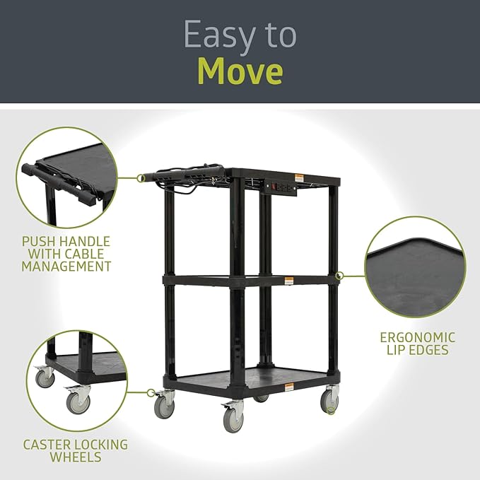 Pearington 3-Shelf Mobile Utility Cart - Image 3