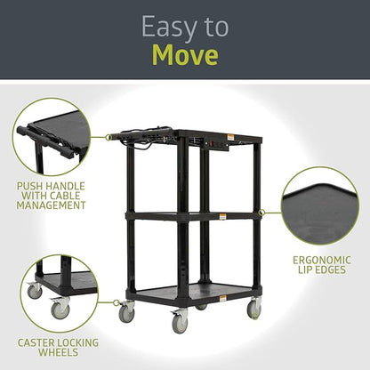 Pearington 3-Shelf Mobile Utility Cart - Image 3
