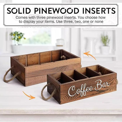 Coffee Counter Storage Rack Wooden Coffee Bar Storage Rack Features Removable - Image 3