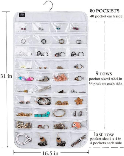 BB Brotrade Hanging Jewelry Organizer, Accessories Organizer, 80 Pocket - Image 6
