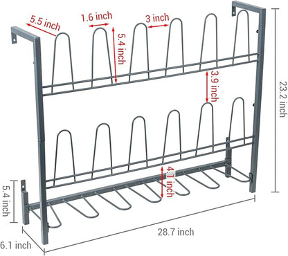 MyGift Premium Urban Gray Metal Hanging Shoe Rack - Image 5