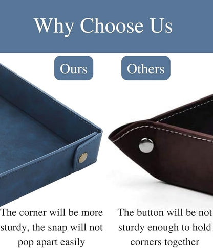 CASIRENA Father's Day Gifts Faux Leather Valet Tray Organizer - Image 3
