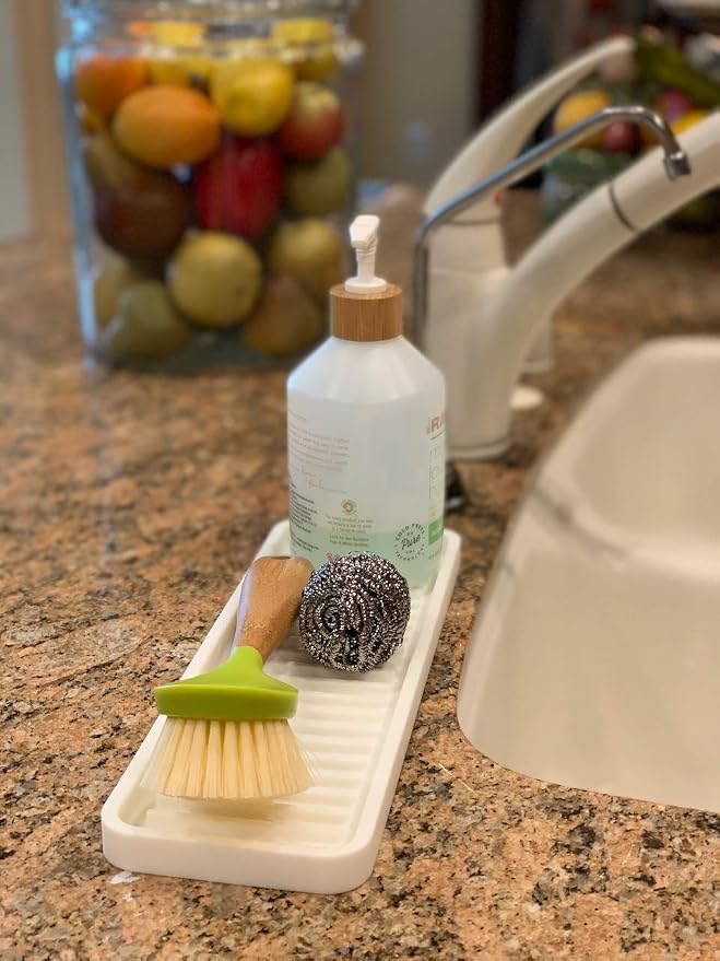 Happitasa Silicone Kitchen Sink Organizer Tray, Sponge Holder and Countertop - Image 7
