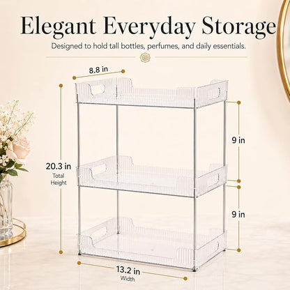 Goderewild 3 Tier Bathroom Counter Organizer, Fits A4 Size Makeup Organizer - Image 2