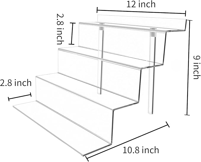 BYCY Display Stand 4 Tier Black Display Riser 2 Pack Displays Perfume - Image 2