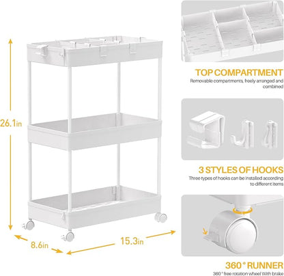 SPACELEAD 3 Tier Rolling Cart - Image 2
