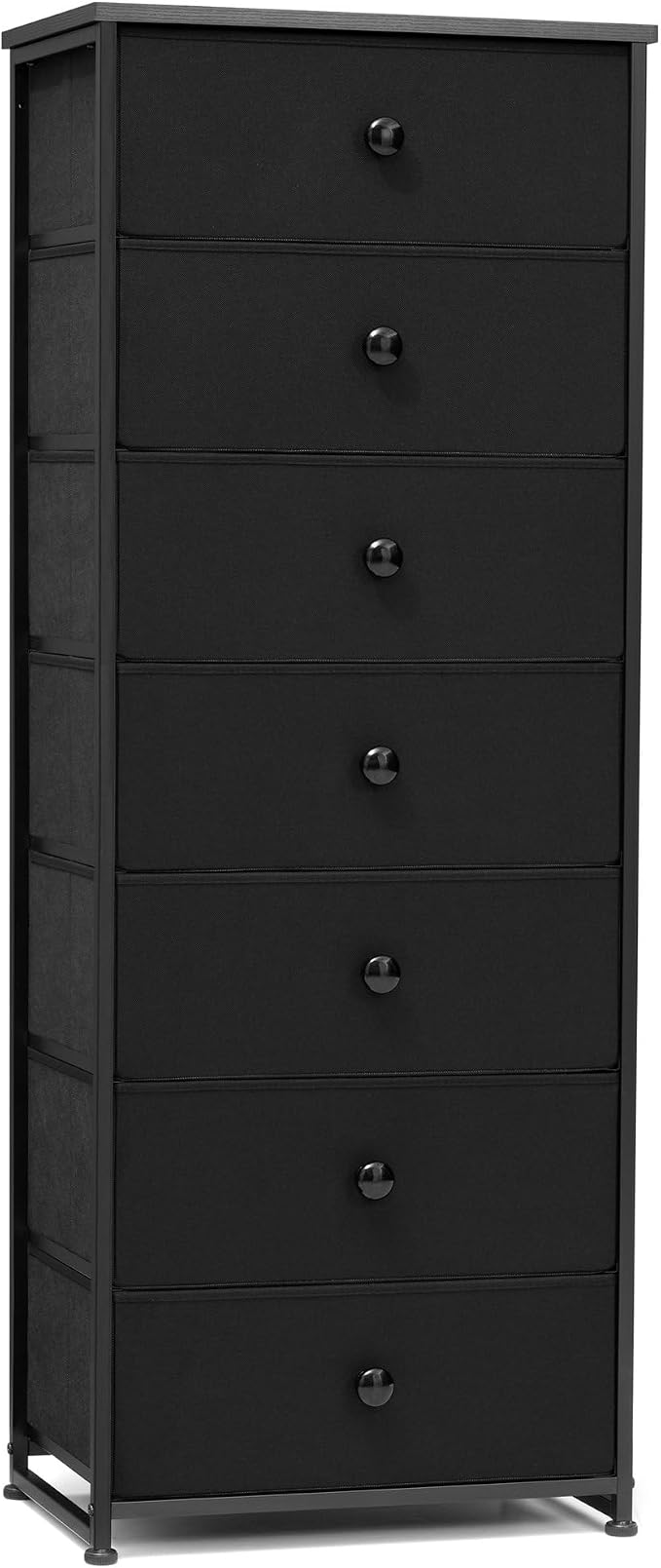 Fabric Dresser for Bedroom, 7-Drawer Tall Vertical Storage Tower | Wooden Top by CrestliveProducts