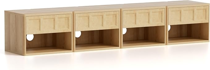 Farmhouse Floating nightstands Set of 4, Small Wall Mounted Storage Cabinet - Image 7