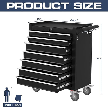 7-Drawer Tool Chest, Rolling Tool Cart - Image 3