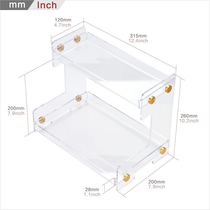 FFK Bathroom Organizer Countertop 2-Tier Storage：Bathroom Counter Organizer - Image 2