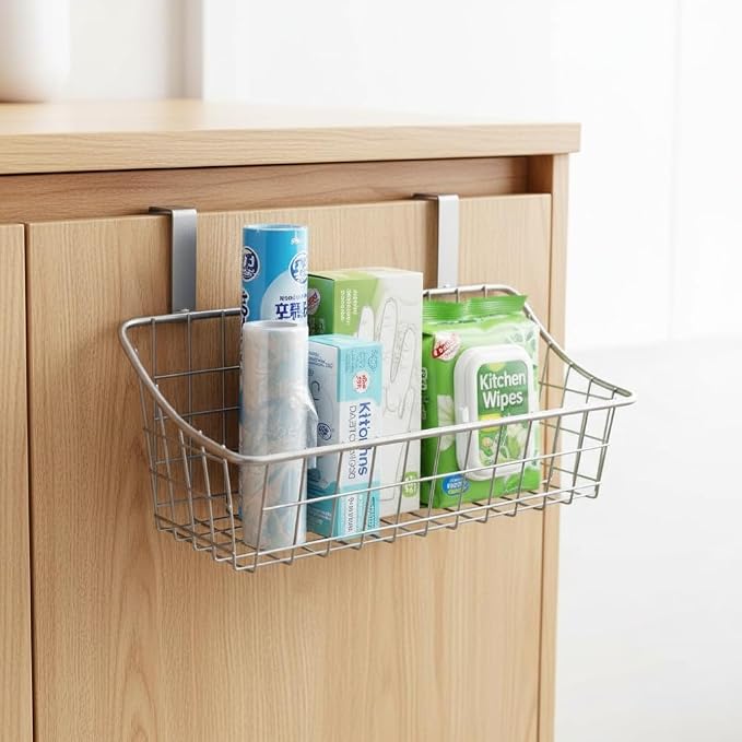 LeleCAT Basket with hook Grid Storage Basket, Hang it behind a door or on a - Image 5