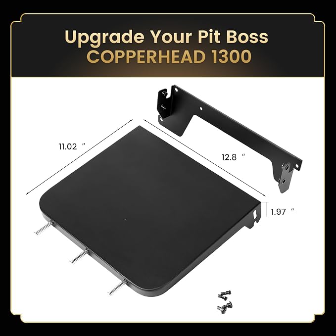 QuliMetal Side Shelf for Pit Boss Copperhead 1300, 12.80" Grill Side Table - Image 2