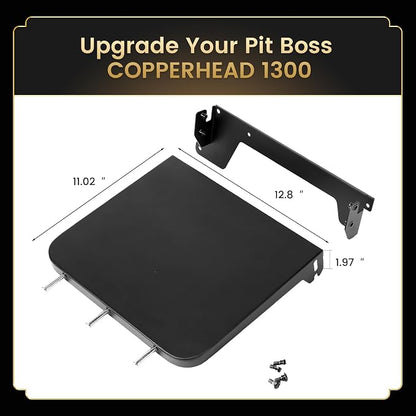 QuliMetal Side Shelf for Pit Boss Copperhead 1300, 12.80" Grill Side Table - Image 2