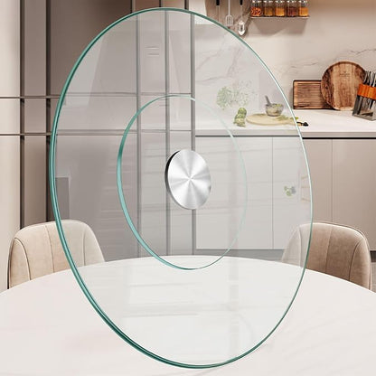 18.9 inch Glass Turntable Dining Table Large Lazy Susan Round Serving Plate by Fansile