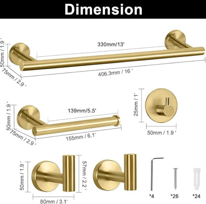 NearMoon Bathroom Hardware Set SUS 304 Thicken Stainless Steel-Towel Bar Set - Image 4