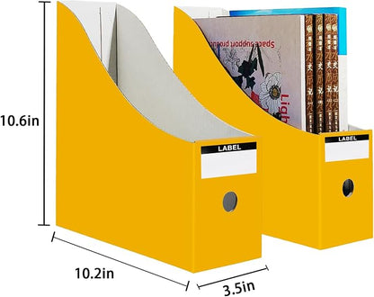 Limitliho 24 Pack Yellow Cardboard Magazine Holder - Image 3