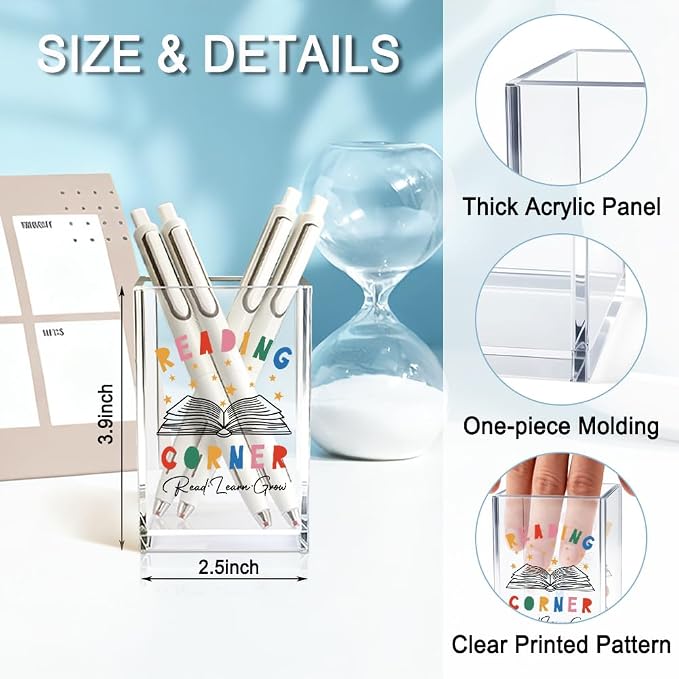 Reading Corner Acrylic Cosmetic Holder, Funny Desk Organizer - Image 2