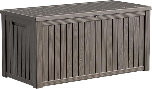 180 Gallon Large Deck Box, Resin Outdoor Storage Box by OutdoorLivingPerfected